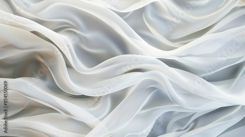 Elegant white fabric waves