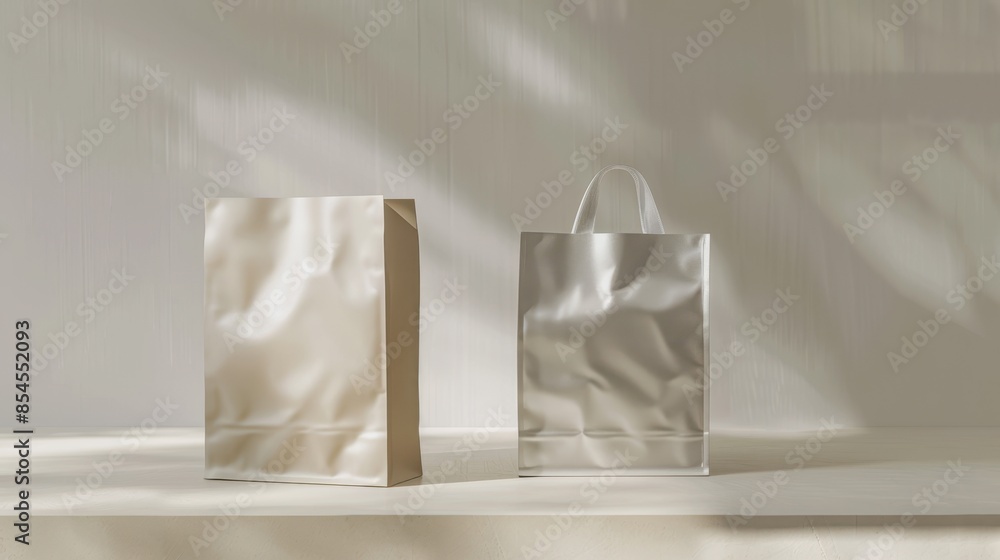 The metallic and white bags The metallic and white bags