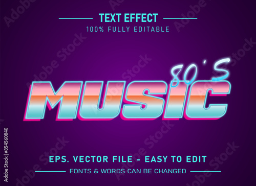 Retro vintage editable text effect 70s and 80s text style