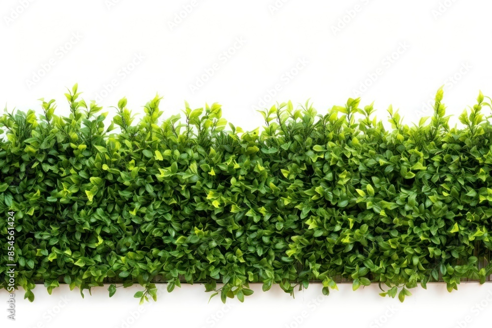 Obraz premium Green Shrub border backgrounds plant hedge.