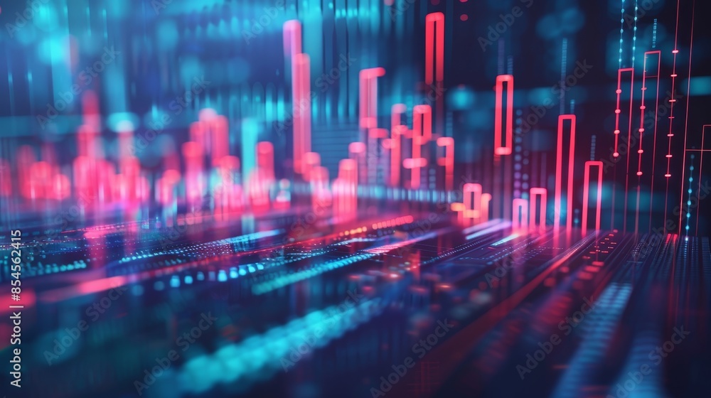 Perspective stock market growth with digital financial chart graphs for business investing concept Perspective stock market growth with digital financial chart graphs for business investing concept