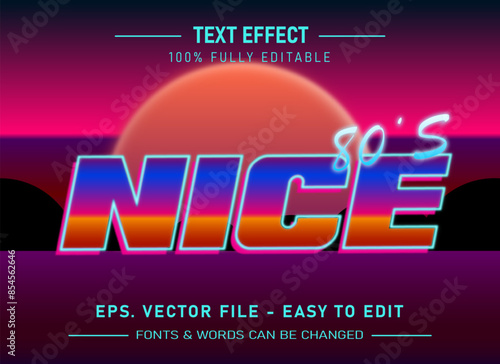 Retro vintage editable text effect 70s and 80s text style