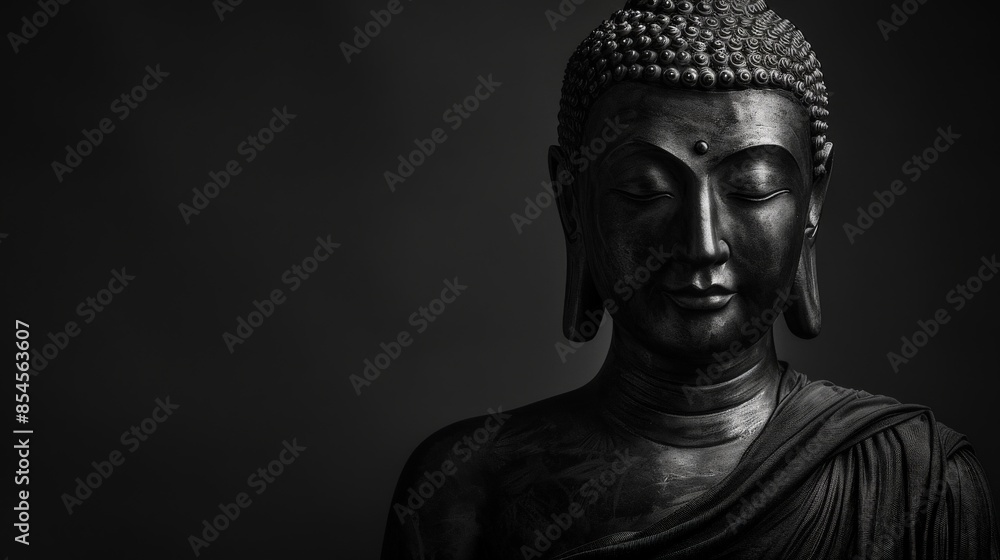 buddha statue on a dark background with copyspace for text buddha statue on a dark background with copyspace for text