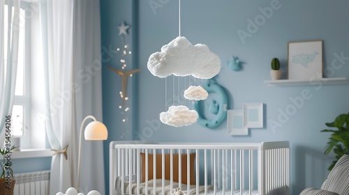 Cozy Nursery with Cloud Sha...
