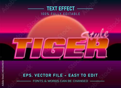 Retro vintage editable text effect 70s and 80s text style