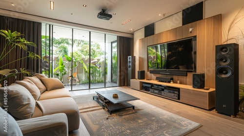 High-quality audio systems in the living room enhance your music and movie experience.