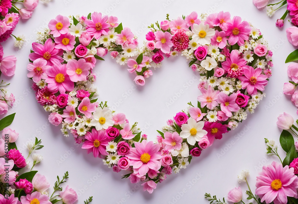 Lovely heart shape made of May spring flowers , love, pink, heart, flowers, spring, beautiful, romantic, blooming, nature Lovely heart shape made of May spring flowers , love, pink, heart, flowers, spring, beautiful, romantic, blooming, nature