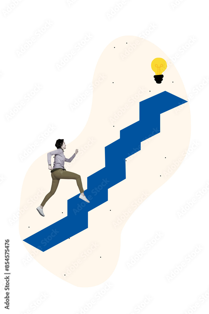 Obraz na plátně Creative trend collage of electric bulb electricity strategy business idea confi
