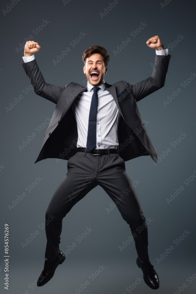 Businessman celebrationg victory shouting tuxedo adult. Businessman celebrationg victory shouting tuxedo adult.