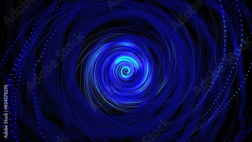 Tableau sur toile abstract blue spiral  lines background Detailed Particle Stream