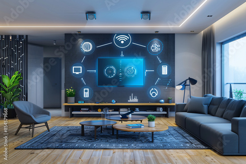 Smart home interior with integrated IoT devices