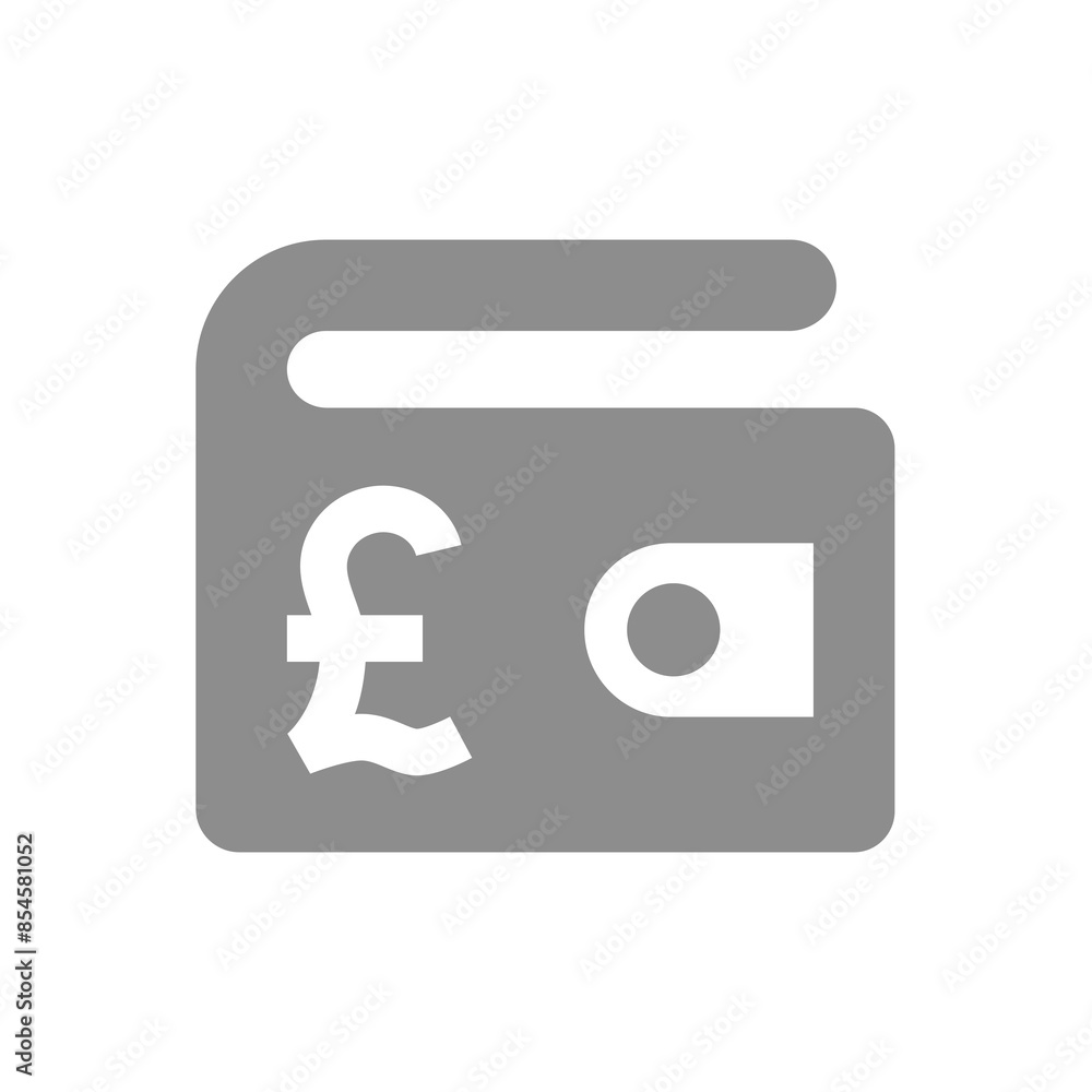 Obraz premium Pound wallet vector icon. Cash or banking and savings symbol.