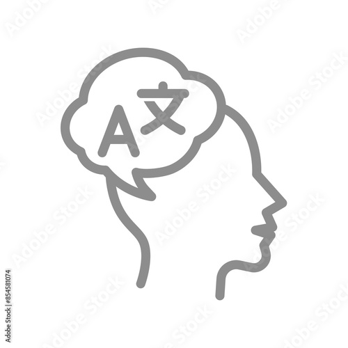 Languages and translation vector icon. Interpreter, translator line symbol.
