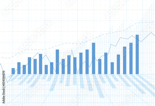 Business candle stick graph chart of stock market investment trading on white background design. Bullish point, Trend of graph. Vector illustration