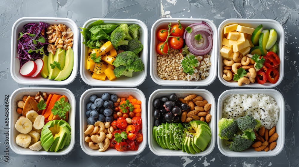A bowls with different healthy foods A bowls with different healthy foods