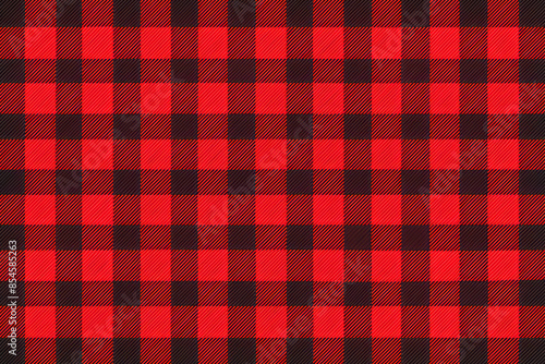 Wallpaper Mural Seamless fabric texture in red buffalo plaid checkered pattern, ideal for use in textiles, fashion design and backgrounds Torontodigital.ca