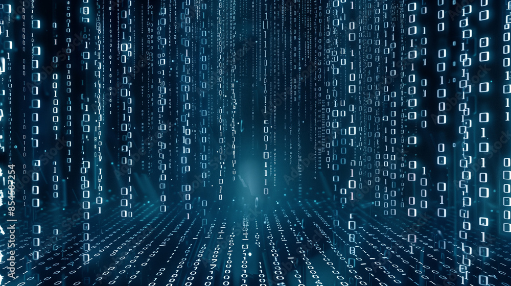 Binary Code Flowing in Digital Space
Binary Code Flowing in Digital Space