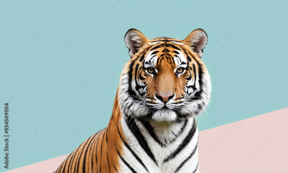 Fantasy Illustration of a wild animal tiger. Digital art style wallpaper background. Fantasy Illustration of a wild animal tiger. Digital art style wallpaper background.
