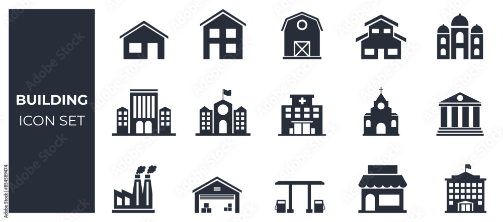 Building icon set Building icon set