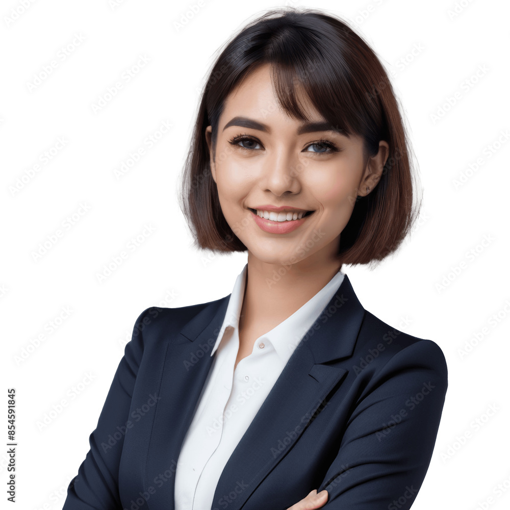 portrait of a smiling business woman with short hair in suit isolated on transparent background portrait of a smiling business woman with short hair in suit isolated on transparent background