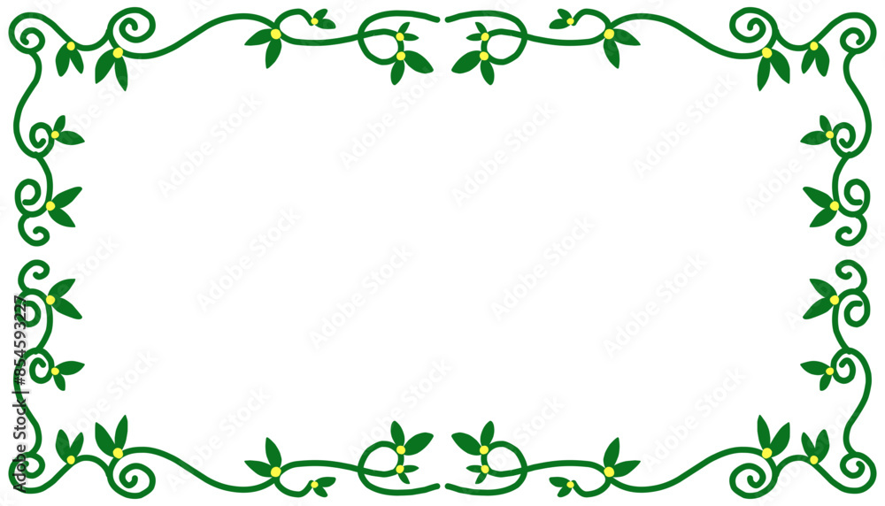 Frame with green vines theme. Suitable for photo frames, magazines, banners, posters Frame with green vines theme. Suitable for photo frames, magazines, banners, posters