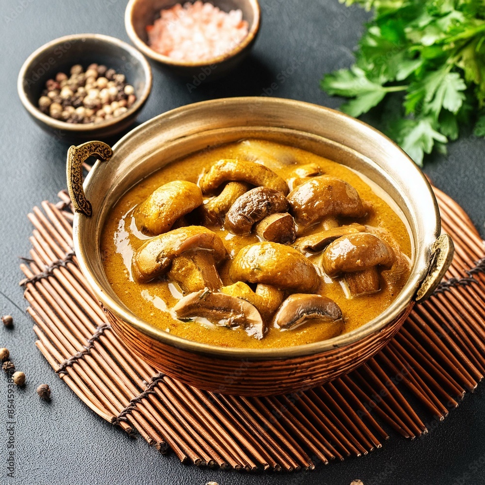 Indian cuisine mushroom masala curry Indian cuisine mushroom masala curry