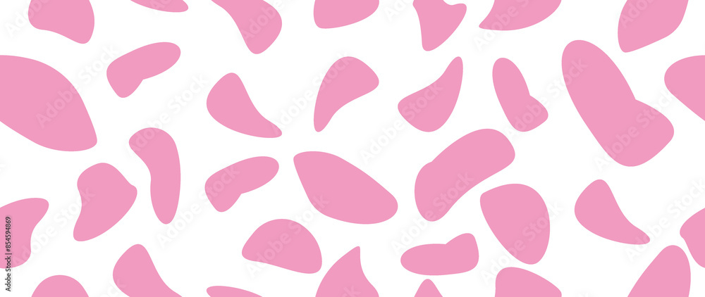 Flat illustration. Cow pattern texture. Seamless animal print. Stains on a white background. Ideal for textile design, screensavers, covers, cards, invitations and posters.. Flat illustration. Cow pattern texture. Seamless animal print. Stains on a white background. Ideal for textile design, screensavers, covers, cards, invitations and posters..