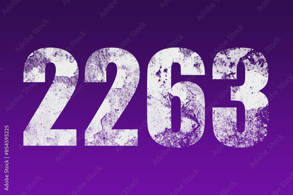 flat white grunge number of 2263 on purple background. flat white grunge number of 2263 on purple background.