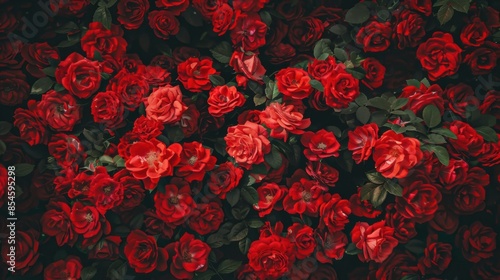 Lush Red Roses in Bloom: Represents Love and Passion