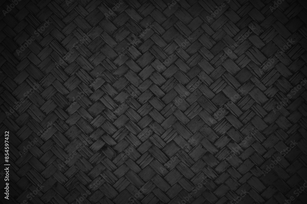 Old black bamboo weave texture background, pattern of woven rattan mat in vintage style. Old black bamboo weave texture background, pattern of woven rattan mat in vintage style.