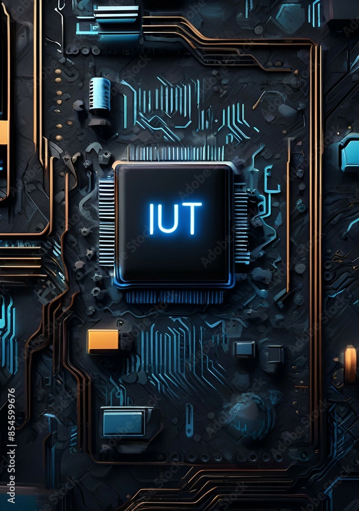 Fototapeta premium Neon Core: Advancing the Frontier of Microchip Technology