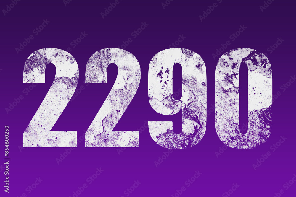 flat white grunge number of 2290 on purple background. flat white grunge number of 2290 on purple background.