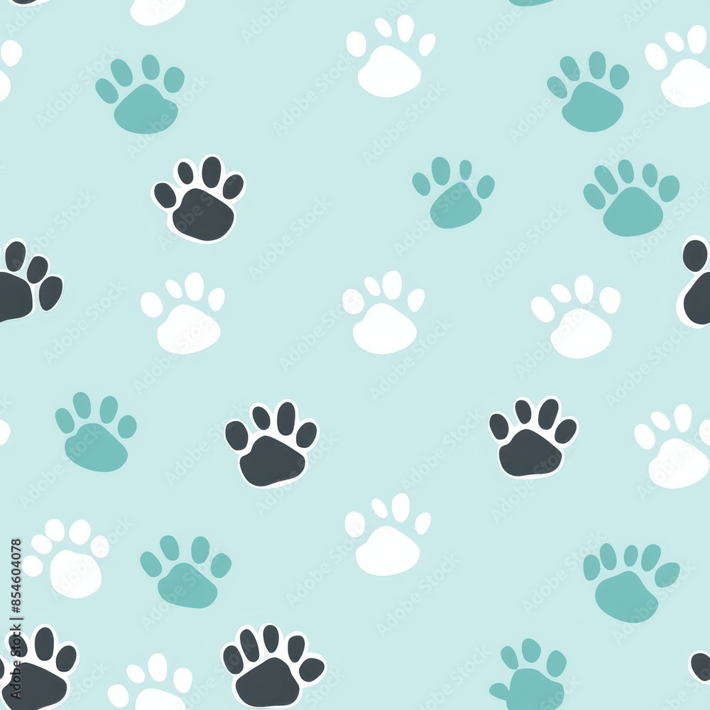 Fototapeta premium Paw dog pattern backgrounds carnivora.