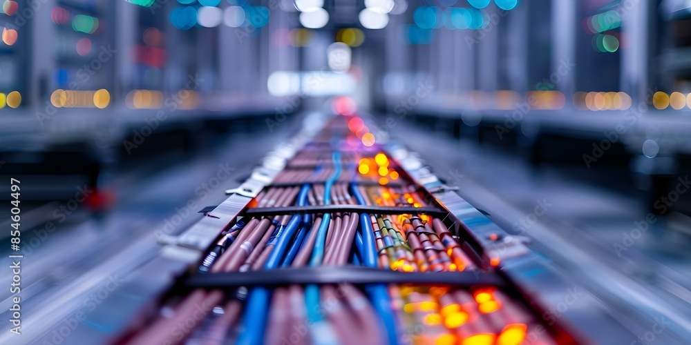 Detailed View of Raised Floor in Data Center with Neatly Arranged ...