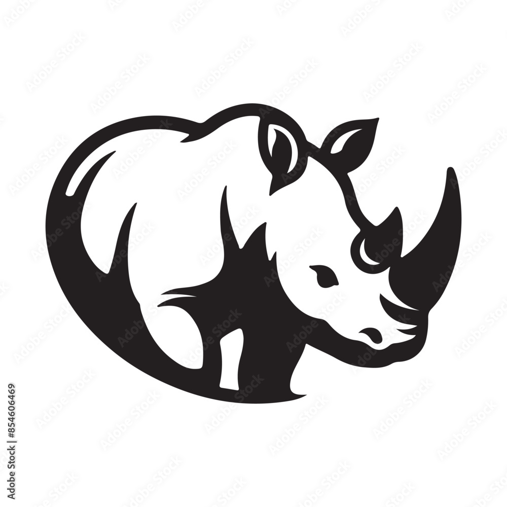 Obraz premium Rhinoceros Design, Animal Logo Design, Vector, Illustration