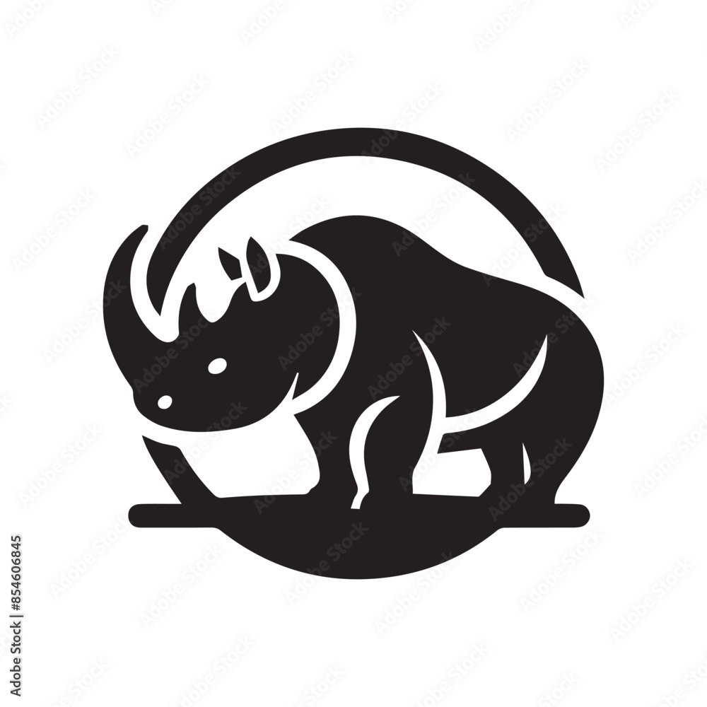 Obraz premium Rhinoceros Design, Animal Logo Design, Vector, Illustration