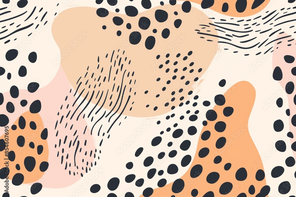 Abstract Art with Polka Dots and Organic Shapes - Modern Pattern in Earth Tones Abstract Art with Polka Dots and Organic Shapes - Modern Pattern in Earth Tones