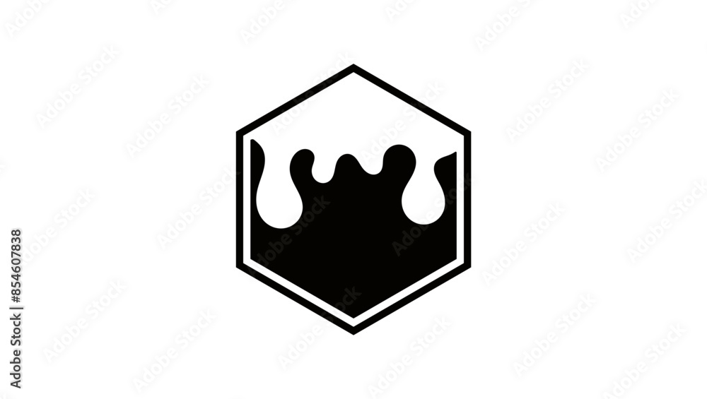 Honey geometric logo, black isolated silhouette Honey geometric logo, black isolated silhouette