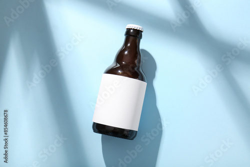 Bottle of cold beer on ligh...
