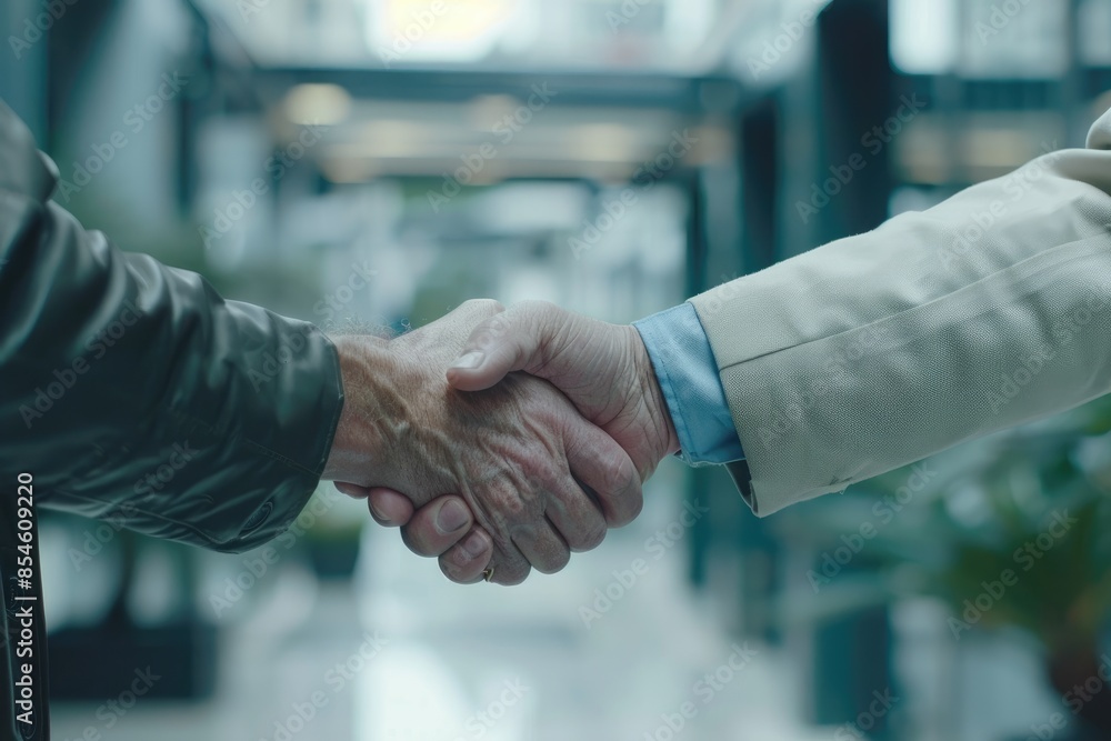 Partnership. senior business people shaking hand after business job interview at office building, negotiation, investor, success, partnership, teamwork, financial, connection concept Partnership. senior business people shaking hand after business job interview at office building, negotiation, investor, success, partnership, teamwork, financial, connection concept