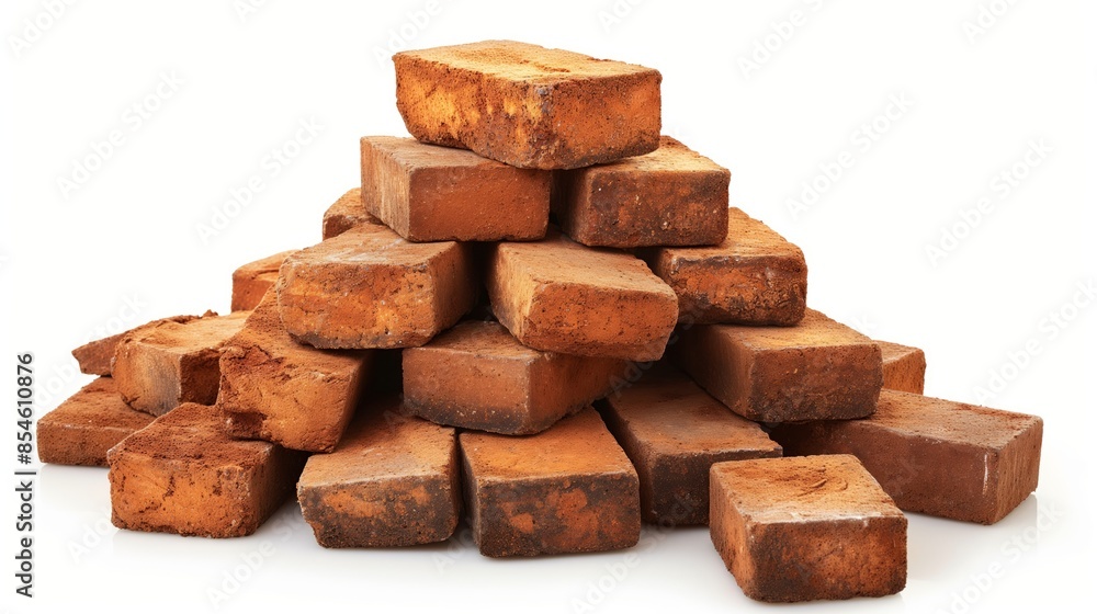 Pile of bricks isolated on a clean white background Pile of bricks isolated on a clean white background