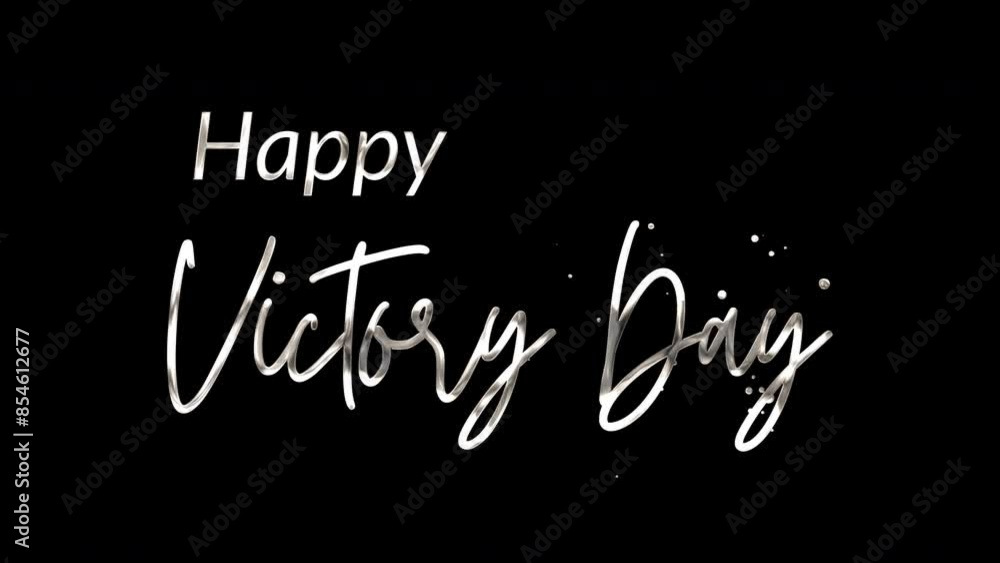 Elegant 4K Happy Victory Day text animation with white ink droplets forming flowing calligraphy. Glowing effect, transparent background, perfect for celebratory events.
Elegant 4K Happy Victory Day text animation with white ink droplets forming flowing calligraphy. Glowing effect, transparent background, perfect for celebratory events.