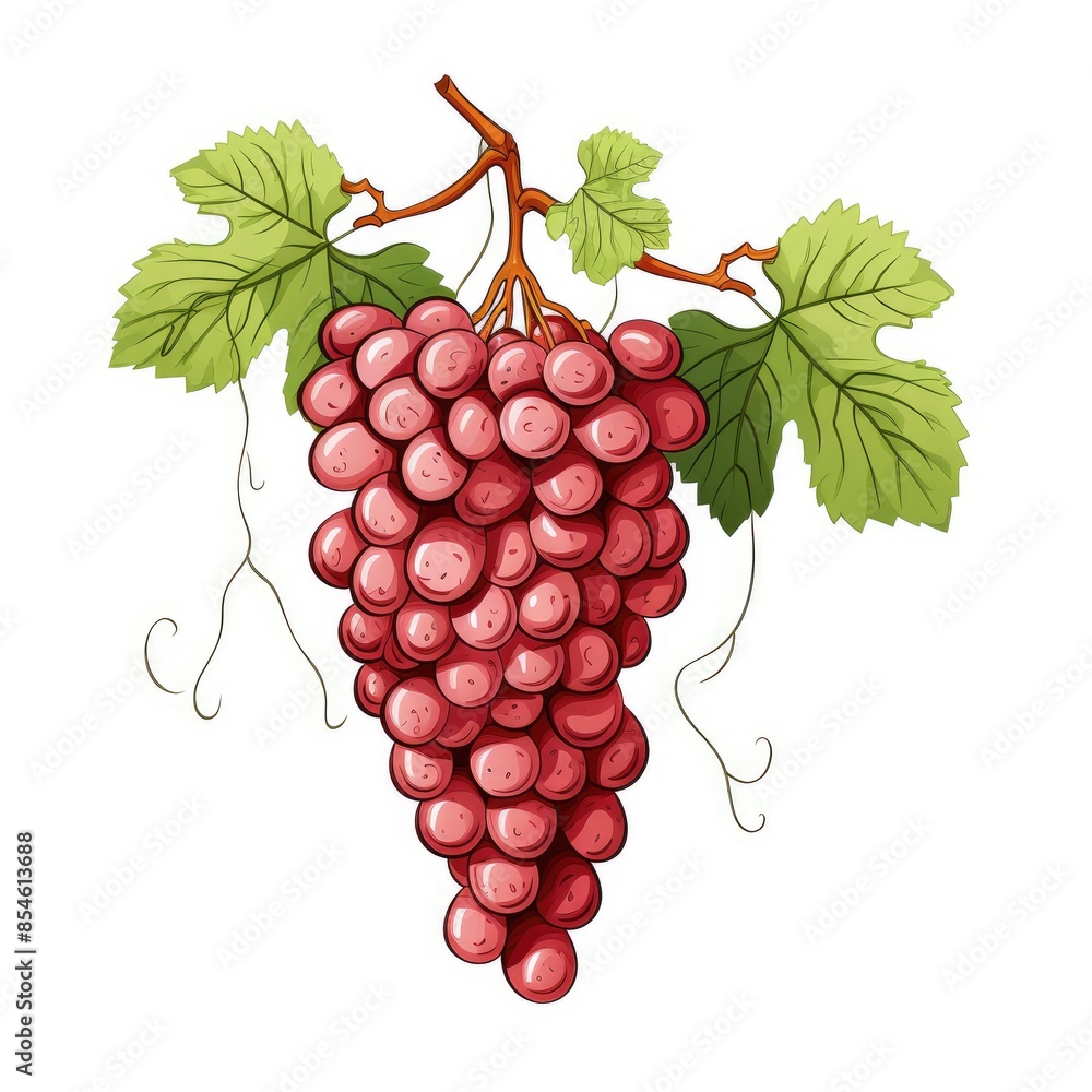 Fototapeta premium High-Quality Grapevine Vector Artwork with White Background