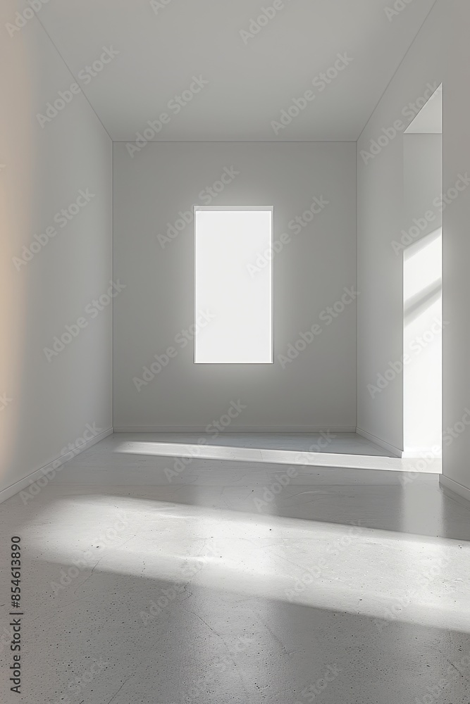 Empty room with white light shadow and floor Empty room with white light shadow and floor