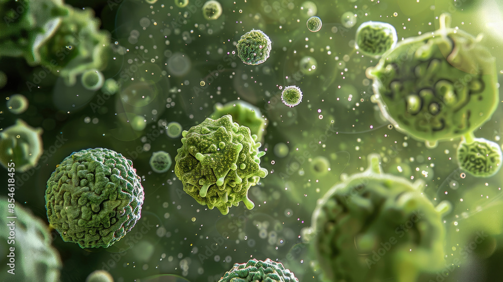 Scientific Analysis. Pollen Particles Magnified by Electronic Microscopy Scientific Analysis. Pollen Particles Magnified by Electronic Microscopy