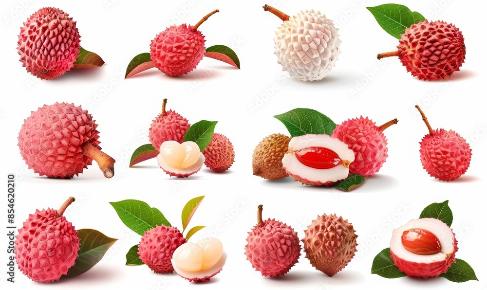 This mockup template for artwork graphic design shows an isolated lychee litchi lichee fruit from multiple angles and views. This mockup template for artwork graphic design shows an isolated lychee litchi lichee fruit from multiple angles and views.