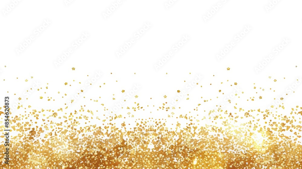 The background is golden with sparkles and tinsels The background is golden with sparkles and tinsels