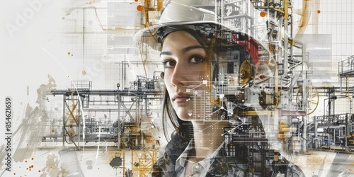 Oil and gas worker on an offshore platform. photo