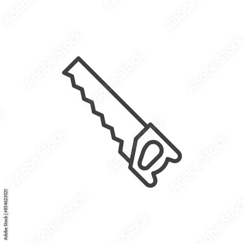 Hand saw line icon