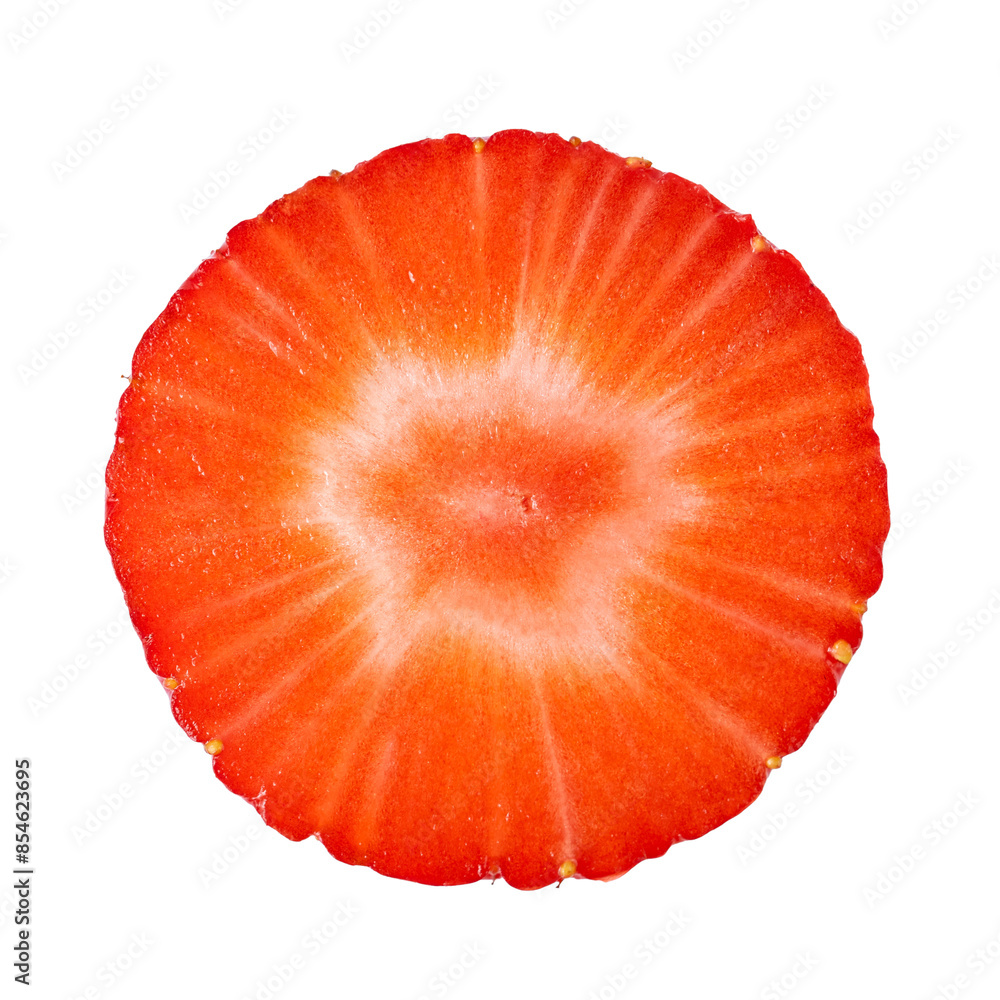 Cut strawberry round slice isolated on white background Cut strawberry round slice isolated on white background
